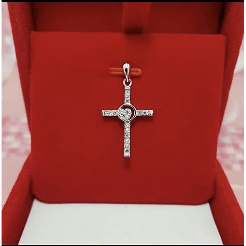 Liontin salib perak 925 liontin salib pria wanita liontin perak 925 lapis emas putih SL73