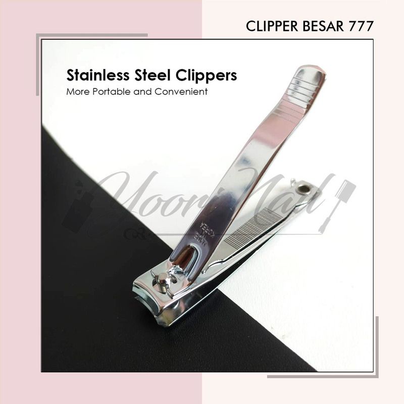 Gunting kuku 777 kecil / jumbo besar ukuran normal size silver stainless nail clipper