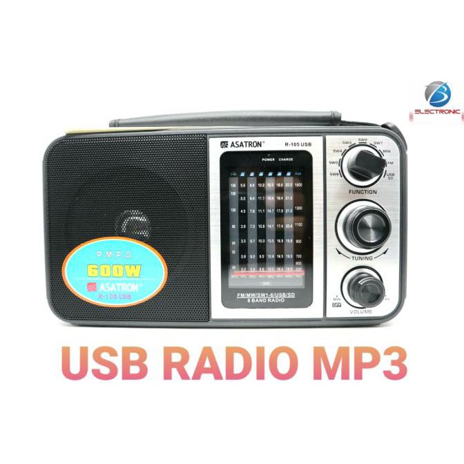Koko1_Shopp | Radio Asatron R-105 Usb 8 Band / Speaker Asatron Mp3