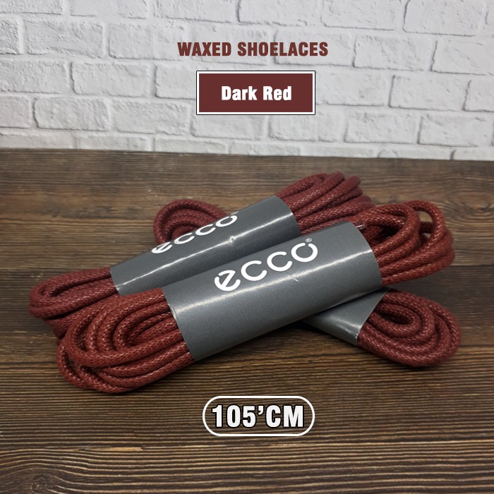 Tali sepatu Lilin ECCO 105cm Dark Red ( Premium Waxed Shoelace )