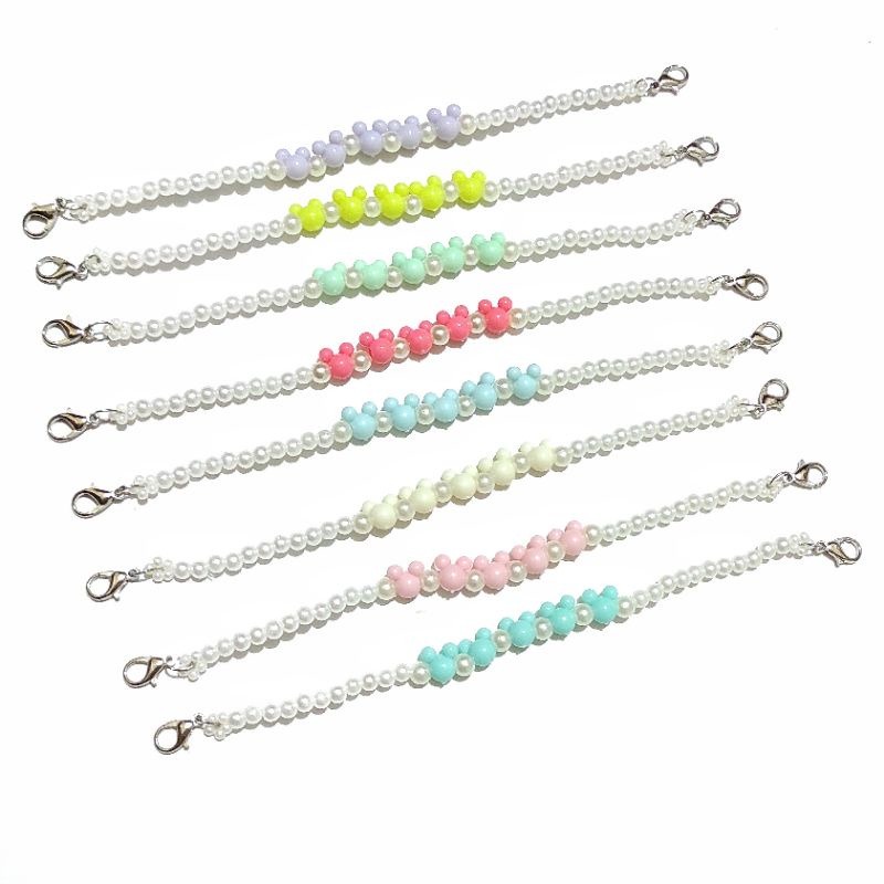 Konektor Masker Hijab Mask Connector Strap Extender Mickey Pastel Pearl Mutiara