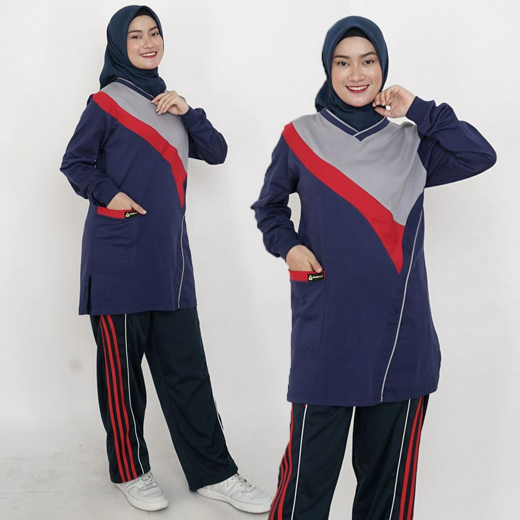 kaos senam wanita muslimah//baju senam tunik//kaos tunik//pakaian senam tunik//stelan senam wanita/p