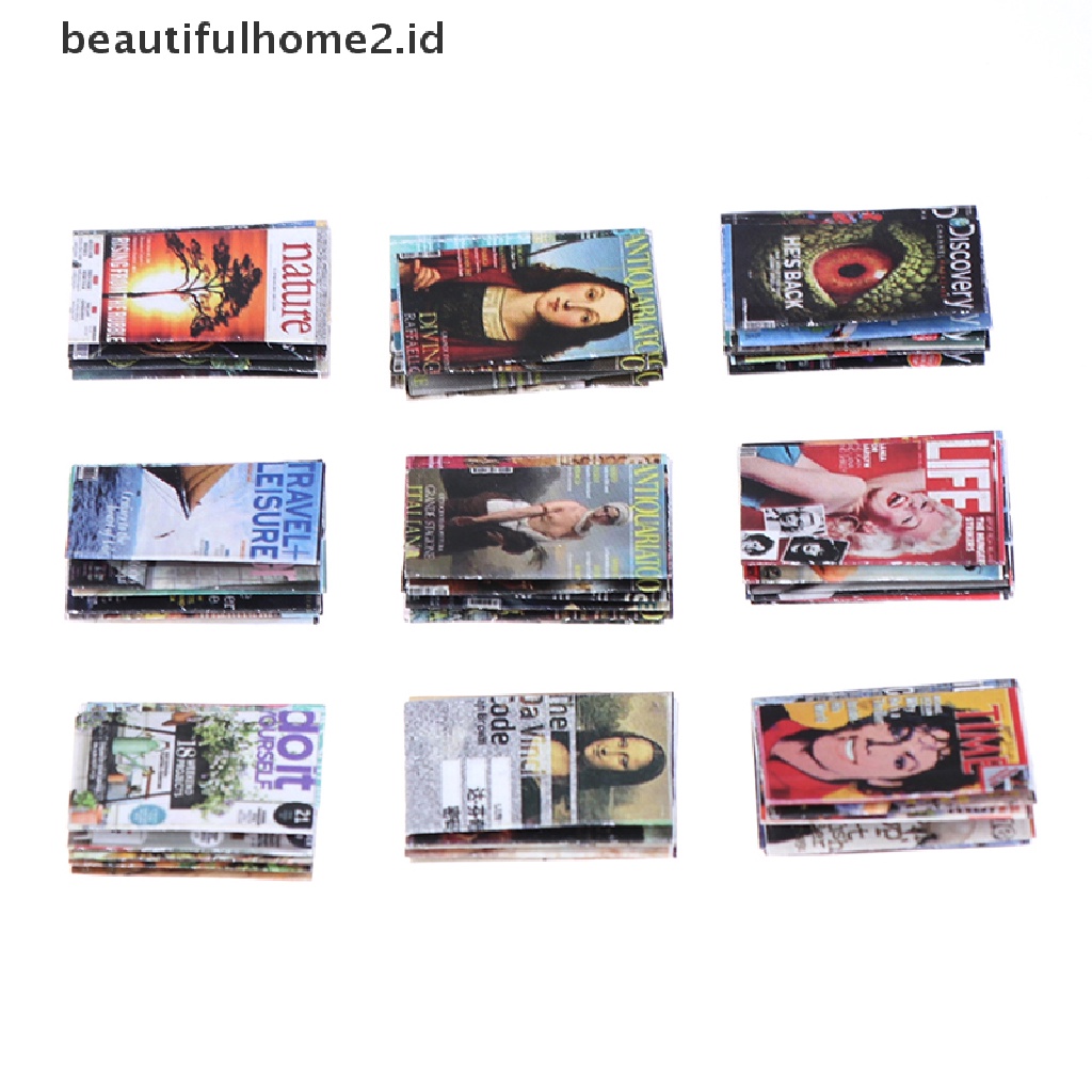 (beautifulhome2.id) 3pcs / set Mainan Miniatur Buku Majalah Skala 1: 12 Untuk Aksesoris Rumah Boneka