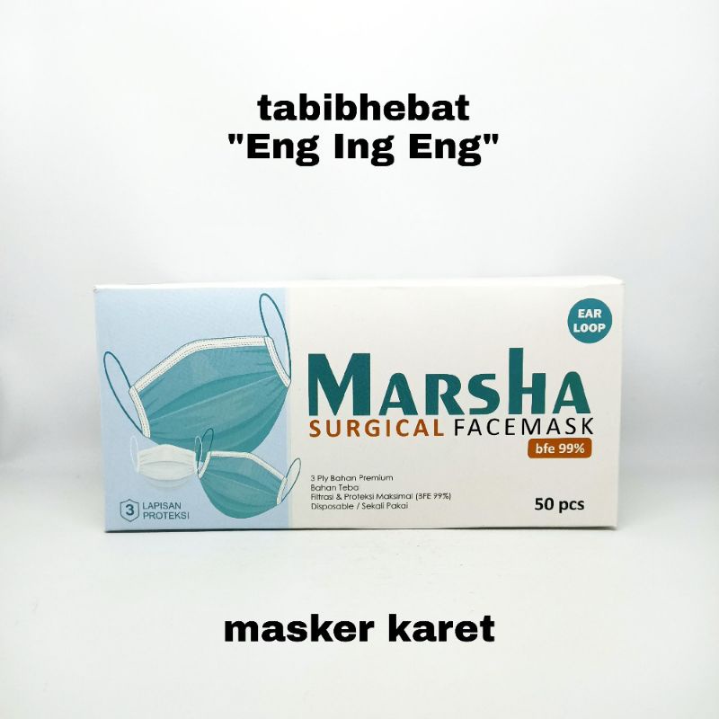 Masker Medis Marsha BFE 99% isi 50 PCS  EARLOOP