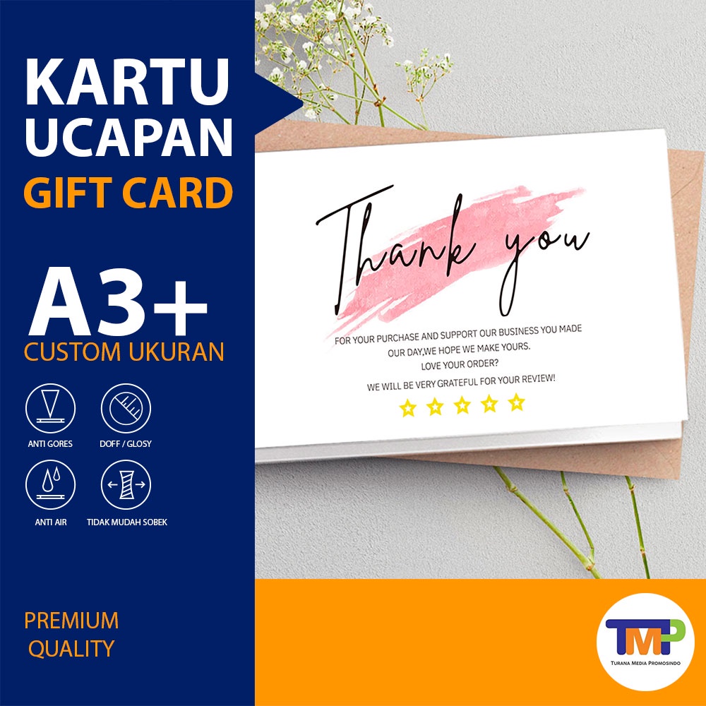 

Cetak Thank You Card Custom - Kartu Ucapan Custom - A3+