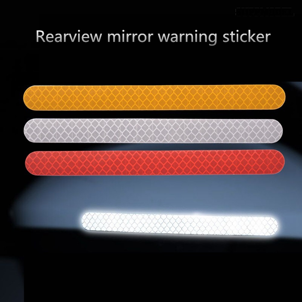 Suppmodel8 2pcs Stiker Strip Reflektif Untuk Kaca Spion Mobil