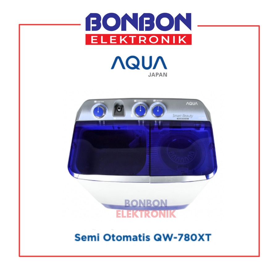 AQUA Mesin Cuci 2 Tabung 7KG QW-780XT (B) / QW 780 XT