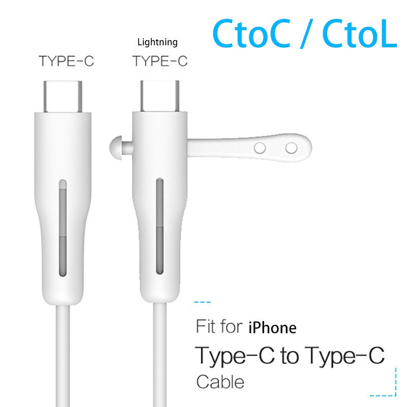 Pelindung Kabel 2in1 Cable Protector Type C Lightning iPhone Cable Winder Pengikat Penggulung Kabel