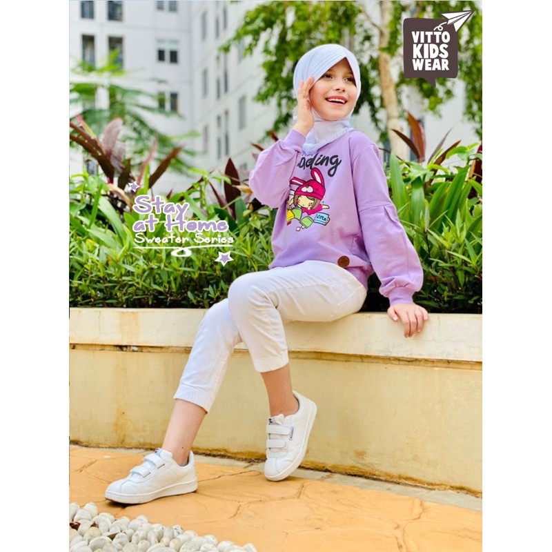 Sweater Vitto Kidswear | Sweater Stay At Home | Sweater Anak Keren nablfashion