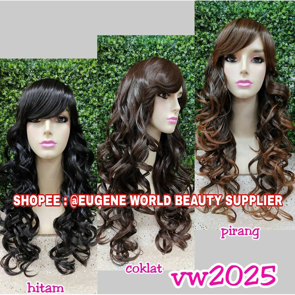 RAMBUT PALSU WIG WANITA PANJANG CURLY WAVE WAVY KERITING OMBAK NATURAL RAMBUT ASLI WIG KOREA 2025