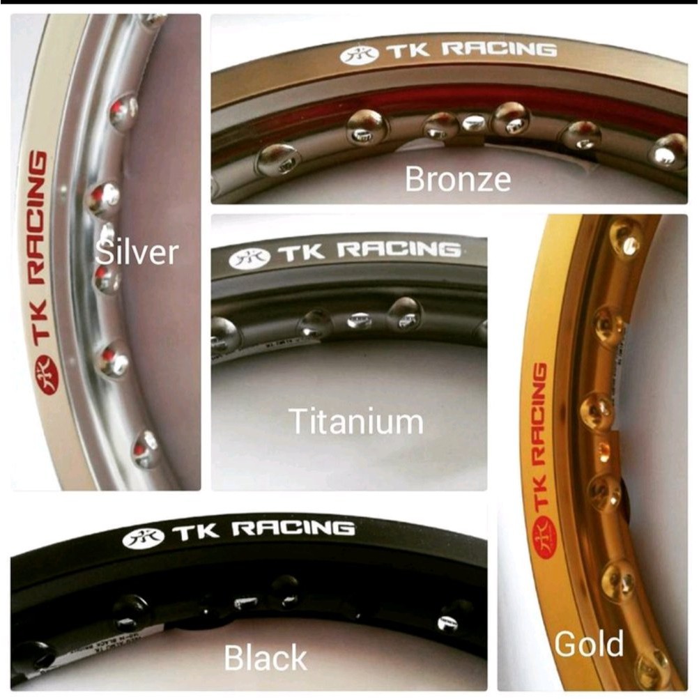 Velg TK Racing Bright Ring 17 Warna Gold-Silver-Hitam All Size Ukuran 140/160/185/215/250/300