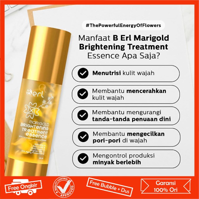 Marigold Brightening Treatment Essence Menutrisi Kulit Menghidrasi Kulit Mengandung Vit E by B ERL