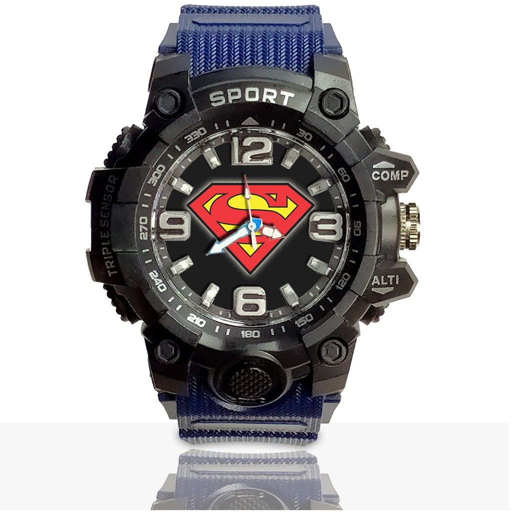 Jam Tangan Custom SUPERMAN  Ruber- Water Resistant