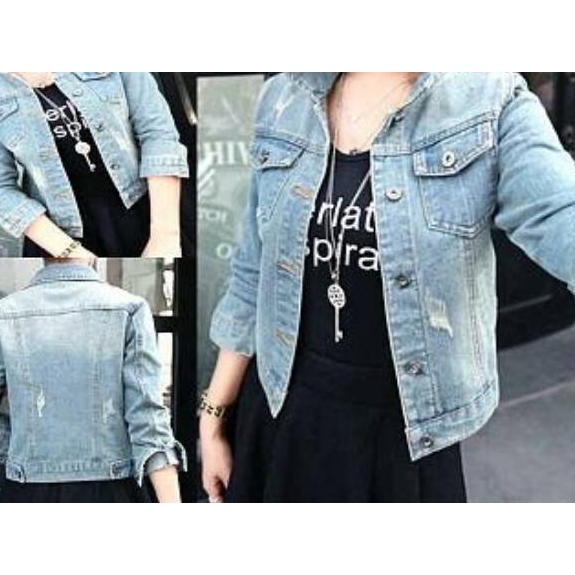 ❆ Wn jaket welly JAKET PRADA JAKET SOBEK WANITA JAKET JEANS CEWEK KEKINIAN ♣