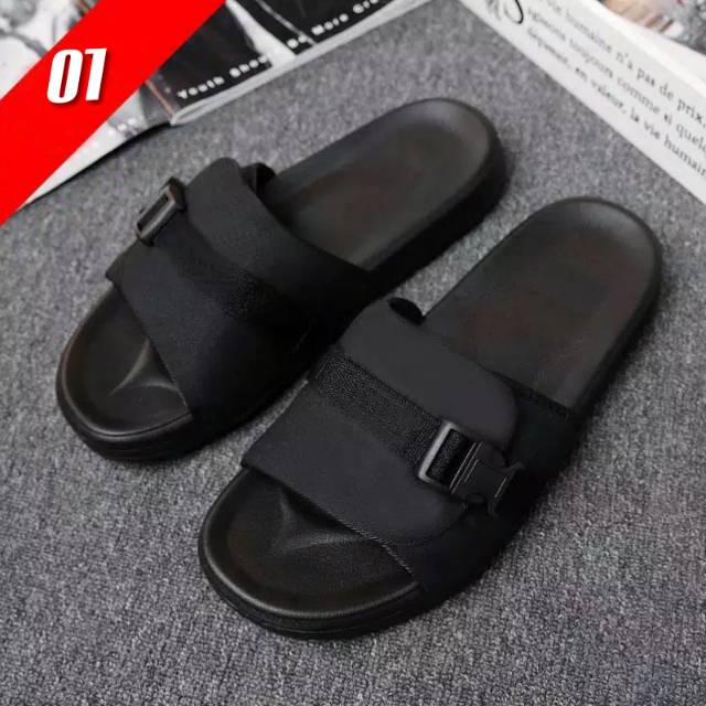 Sendal Pria Slide Kickers Urban Bahan Kulit Santai Nyaman Jalan NgemalL HangOut Kekinian Semi Formal