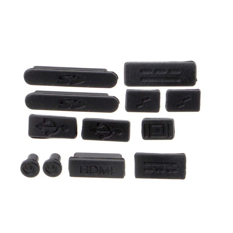 Cre 12pcs / Set Plug Stopper Silikon Anti Debu Untuk Macbook Air Pro Retina 11 &quot;13&quot; 15 &quot;