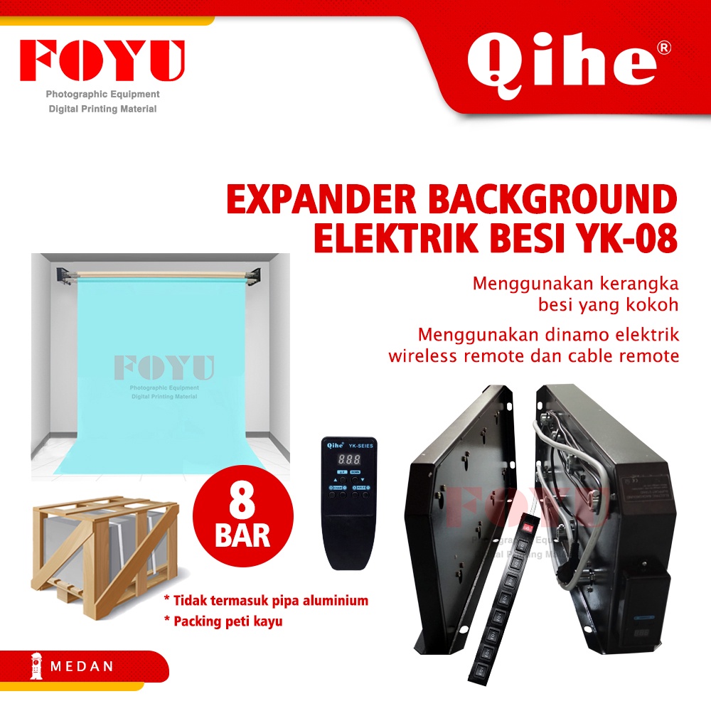 Expander Background Elektrik Besi 8 Slot Bar Wireless Remote YK-08