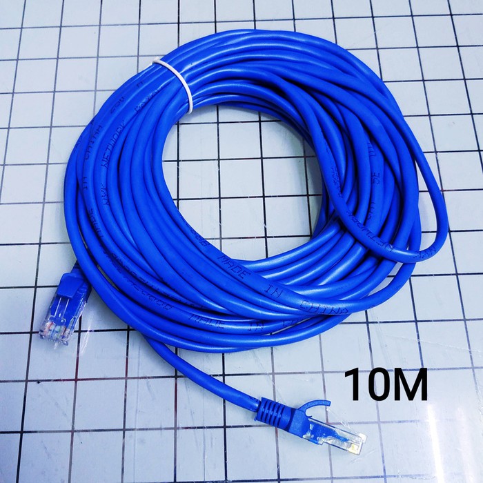 Kabel internet LAN UTP BIRU cat 5e siap pakai 10m 15m