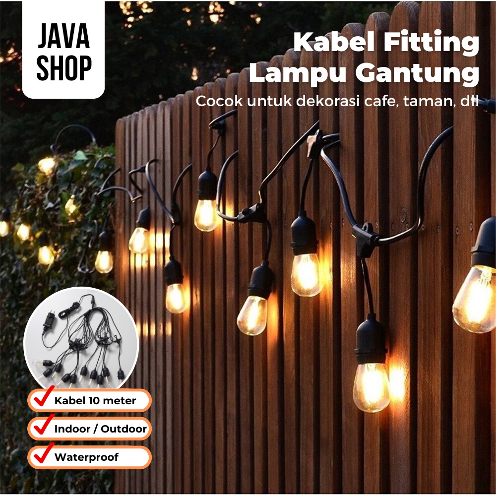 JAVASHOP Kabel Fitting Lampu Gantung Cafe Dekorasi Taman