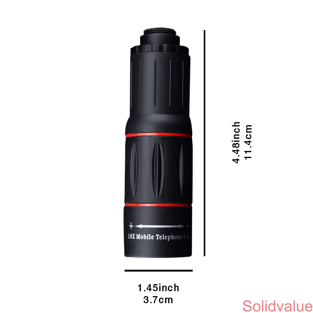 Lensa Teleskop telephoto Eksternal zoom 18x Adjustable Untuk Kamera Handphone