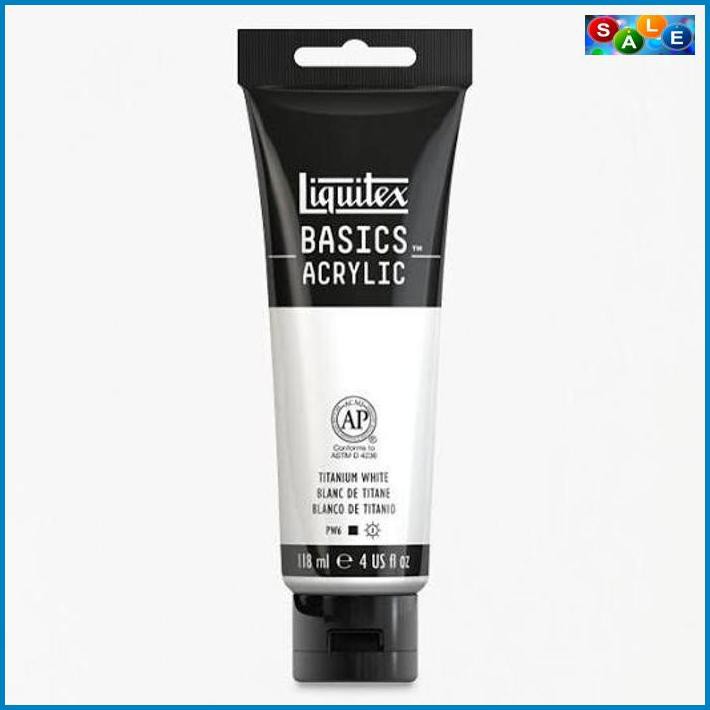 

✅Baru Cat Acrylic Akrilik Liquitex Basics 118ml Titanium White ⭐⭐⭐⭐⭐