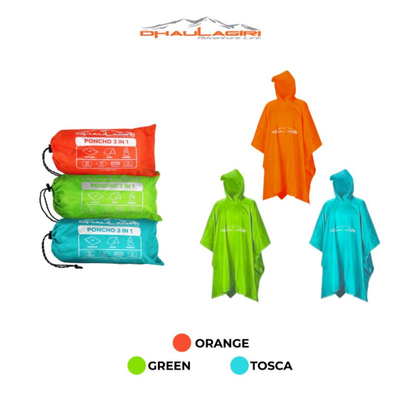 Jas Hujan Mantel hujan 3 in 1 Multifungsi Ultralight Dhaulagiri / Rain Coat Ponco / Poncho