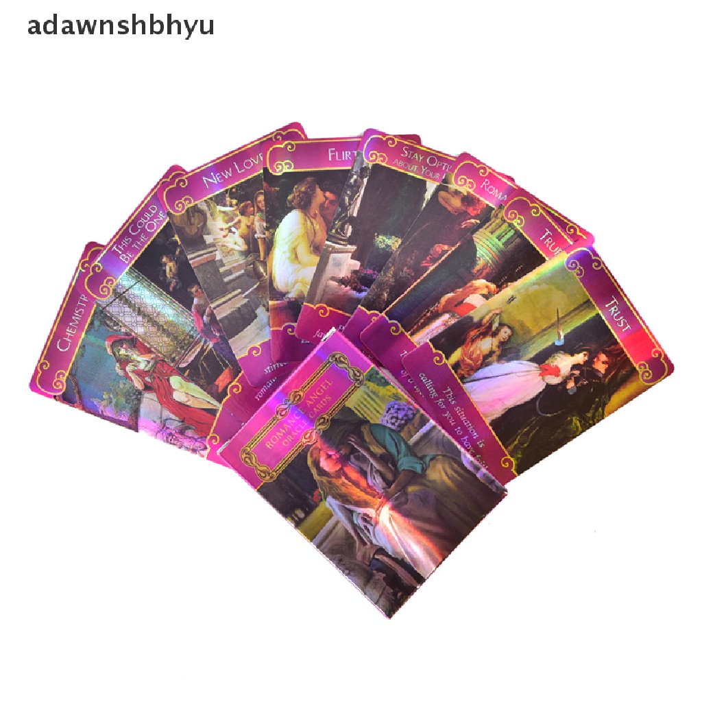 Adawnshbhyu Hologram Romance Angels Oracle Tarot Cards English Board Game Playing Card