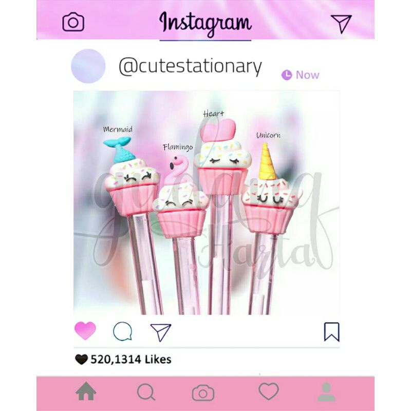 

Pulpen Bolpoin Gel Cupcakes Pink Lucu Pulpen Cute Cupcakes