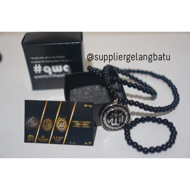 KALUNG lafadz giok hitam Ginsamyong silver al nabil azhikra obsidian black onyx natural therapy