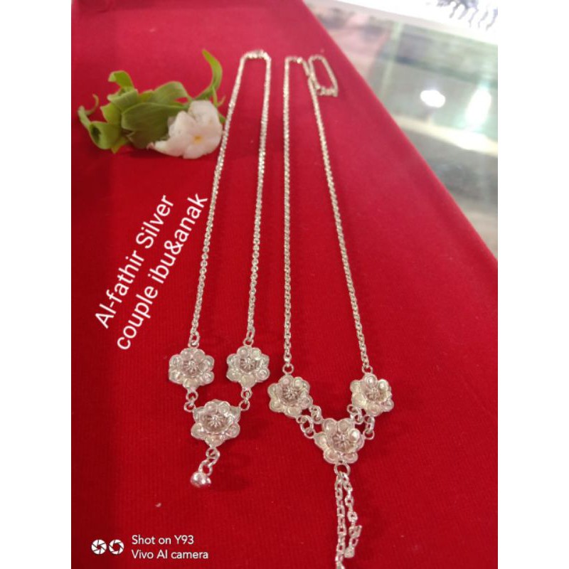 Kalung couple ibu&amp;anak perak murni