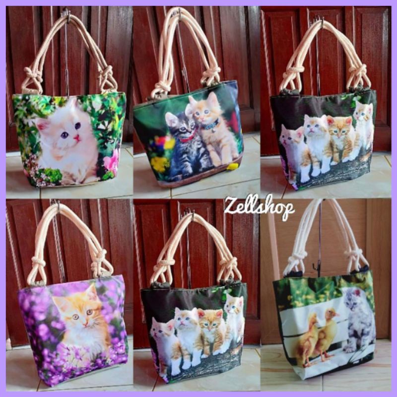 totebag printing tali sumbu kuat ada sleting ya by zellshop