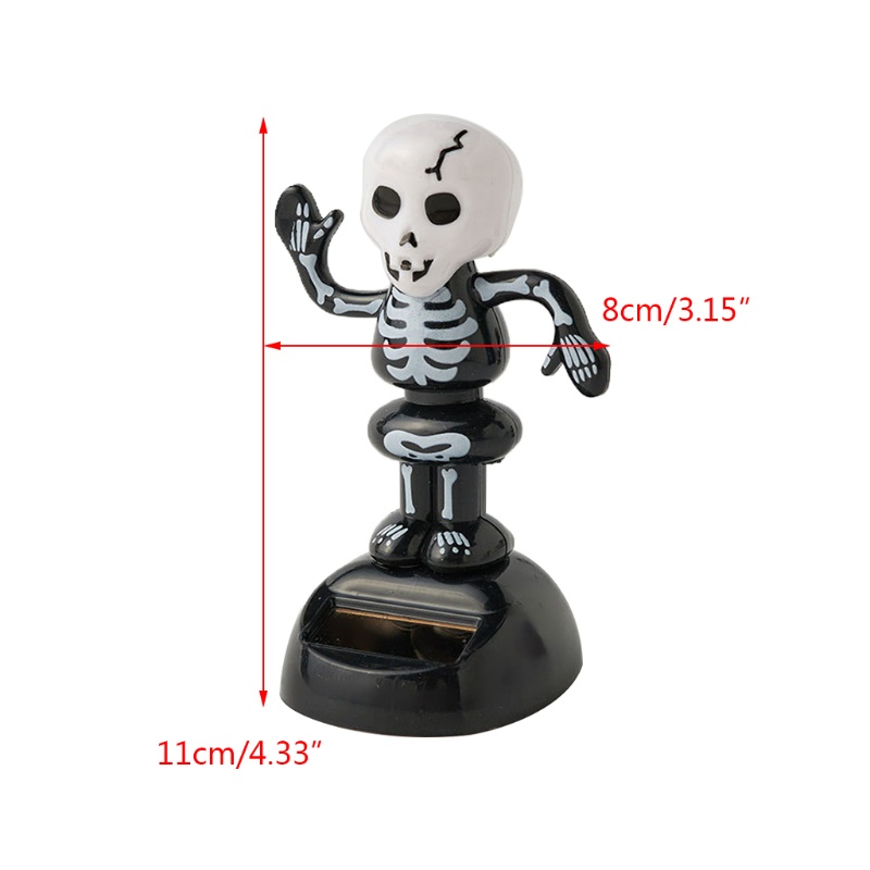 Ornamen Kepala Boneka Bobble Dancer Halloween Tenaga Surya Untuk Mobil