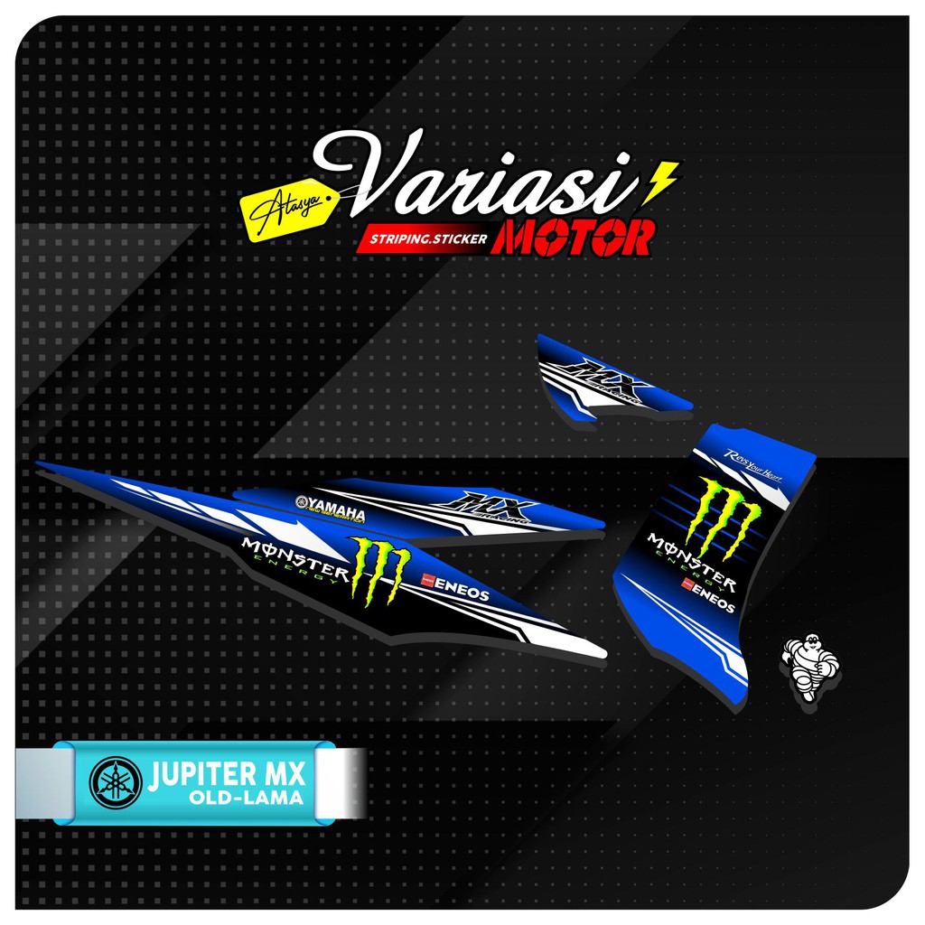 STRIPING MOTOR STRIPING VARIASI STIKER YAMAHA JUPITER MX OLD MONSTER ENERGY