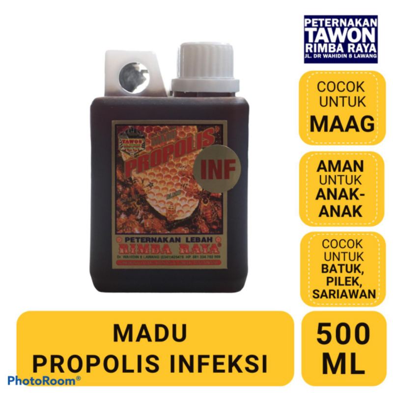 

Madu Propolis Infeksi - Peternakan Tawon Rimba Raya 500 ml kemasan jurigen