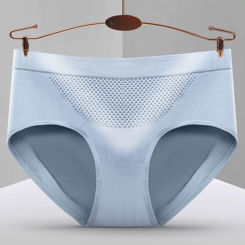 [ LINGERIE MASTER ] - (C-15) Celana Dalam Wanita Honeycomb Antibacterial Pure Cotton Middle Waist-C-15 Biru