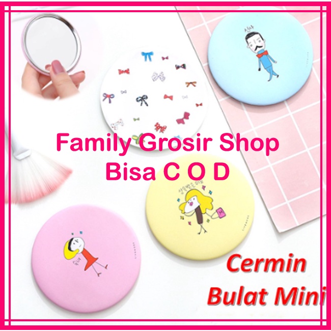 Cermin Kaca Bulat Karakter Cermin Make Up Mini Cermin Kaca Travelling