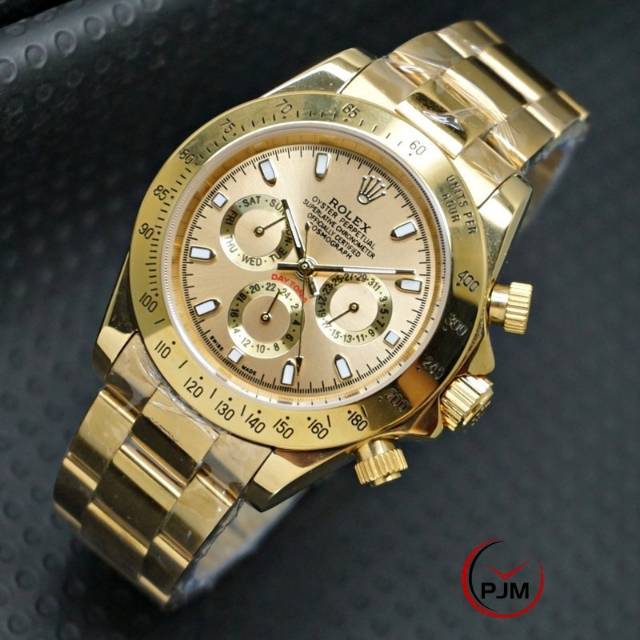 Jam Rolex DAYTONA Automatic | Jam Pria SUPER Quality | Rantai Otomatis | Tanpa Baterai Chrono Aktif