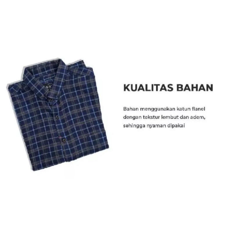 Kemeja Flanel Pria Lengan Panjang Slim Fit / Kemeja Kerja Kantor / Kemaja Garis Kotak Distro-4