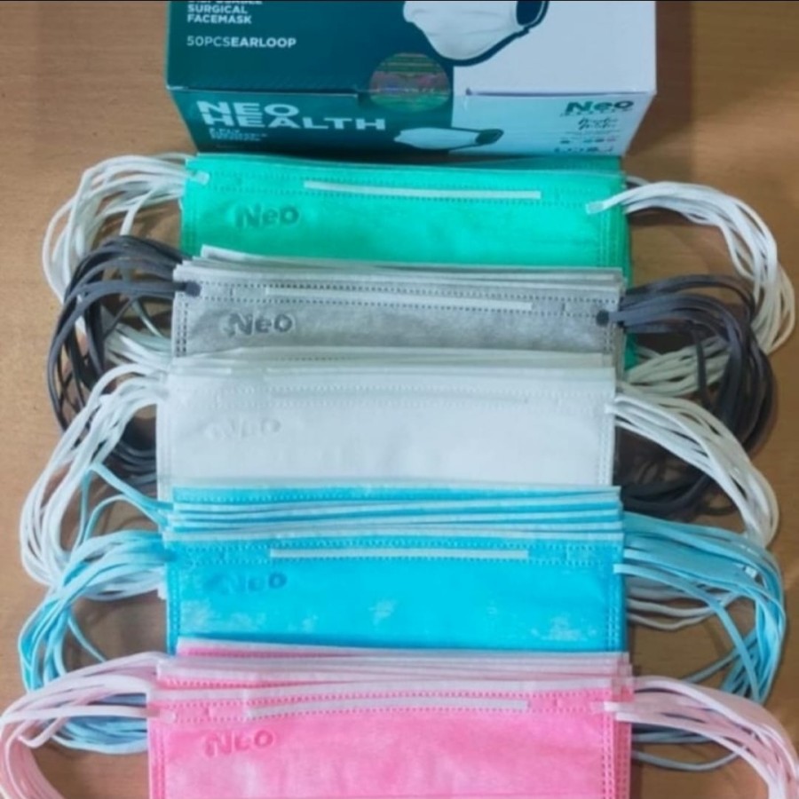 MASKER MEDIS MODIS NEO HEALTH EARLOOP / HIJAB 3PLY ISI 50 PCS MIX WARNA