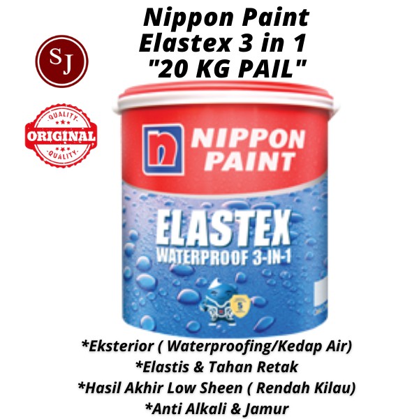 Cat Pelapis Kedap Air Elastex 20kg / Nippon Paint Elastex 20kg / Elastex 20kg / Waterproofing 20kg