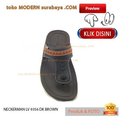 NECKERMAN LV 9356 DK BROWN sendal pria sopan casual flat flip flop