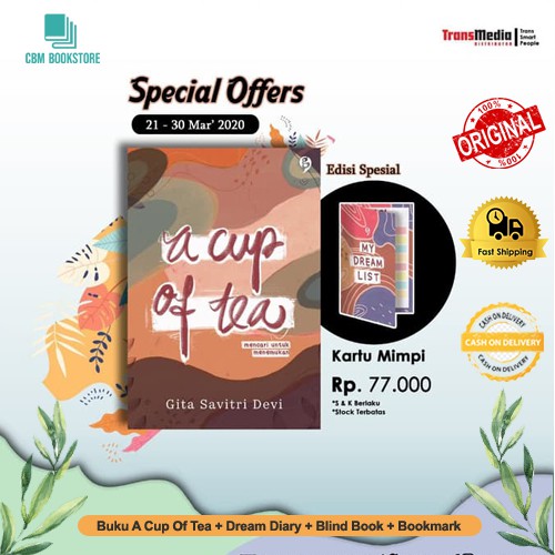 

Buku A Cup of Tea BONUS Diary + Blind Book & Bookmark - Gita Savitri