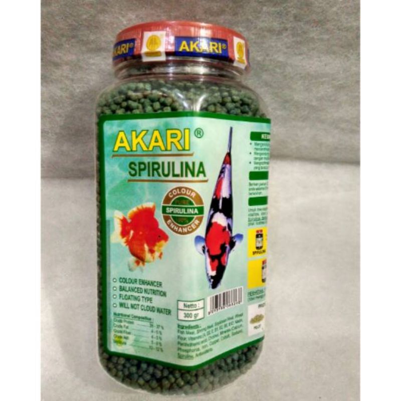 Makanan ikan koi koki AKARI AA SPIRULINA 300GR