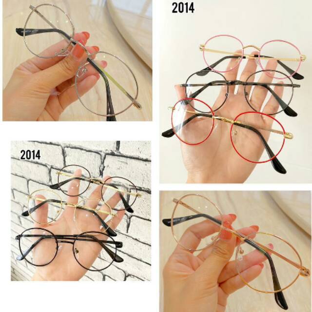 Kacamata bulat 2014 l paket + lensa antiradiasi
