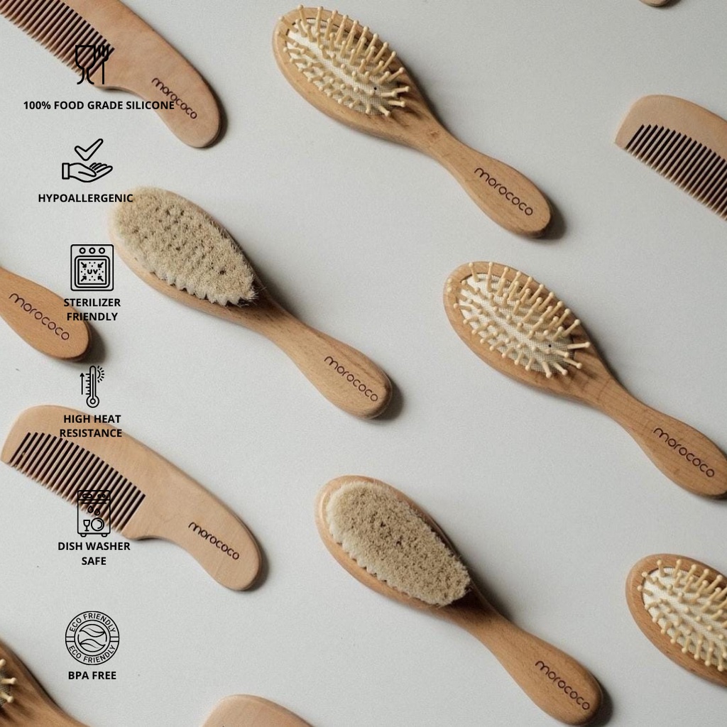 PREMIUM WOODEN BABY COMB - HAIR BRUSH