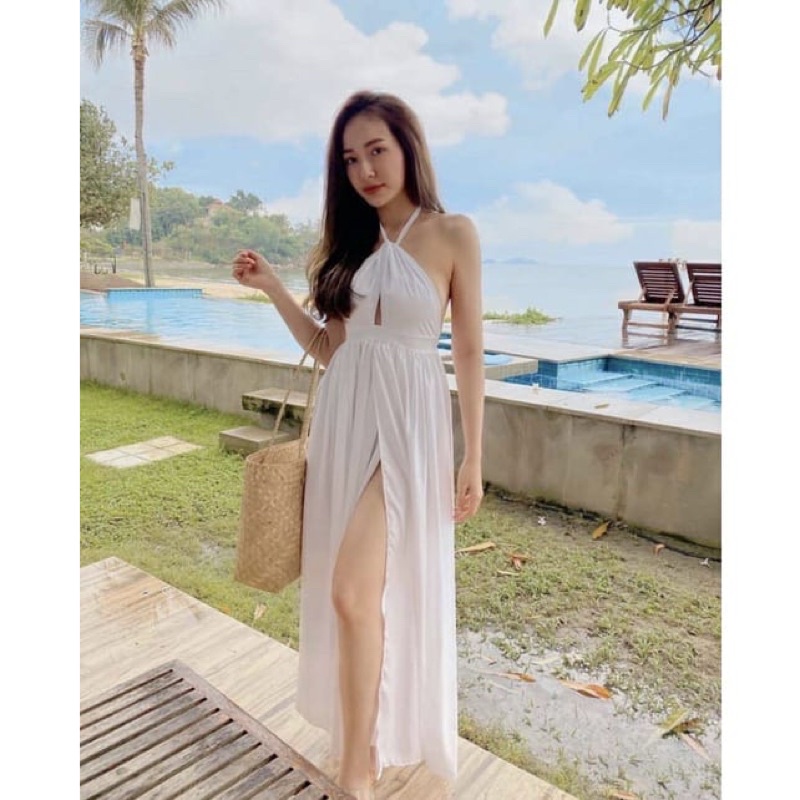 long dress putih import.longdress putih sabrina , dres sexy putih ,dress putih pantai , dress sexy belakang tali putih  . dress import , outer sifon import putih , cardingan panjang putih,long dress backless