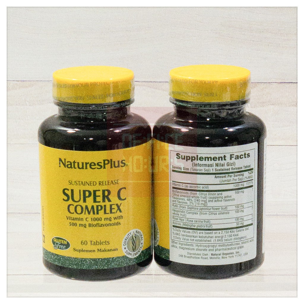 Natures Plus Super C Complex Vitamin Nature's 1000mg 1000 mg 60 tablet