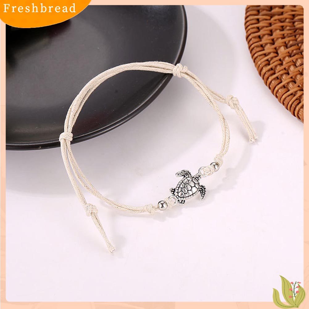 Terlaris Vintage Turtle Charm Handmade Woven Ankle Bracelet Anklet Women Beach Jewelry