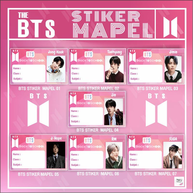 

STICKER LABEL NAMA BTS (40 LEMBAR)