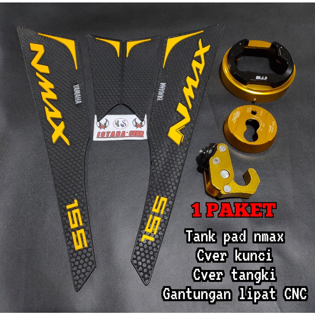 1 SET TANKPAD NMAX GOLD MODEL TERBARU TULISAN TIMBUL NMAX OLD/LAMA